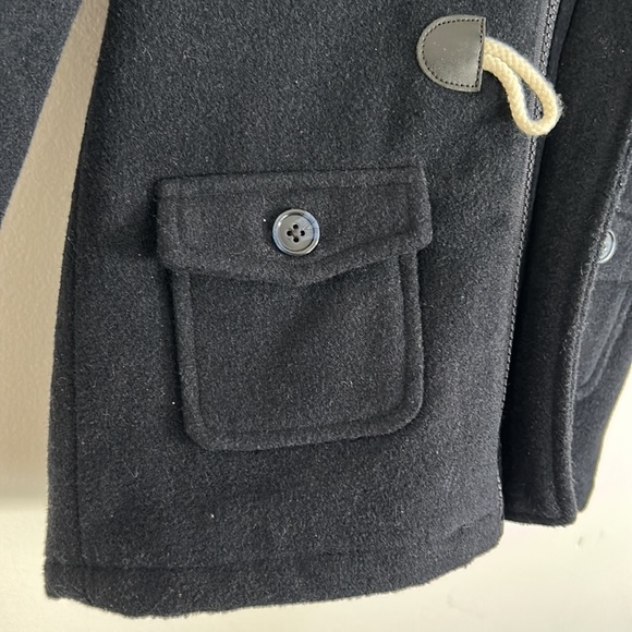 Navy blue Paddington style wool duffel coat - Picture 4 of 7